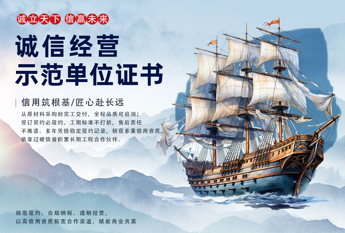 诚信经营示范单位证书